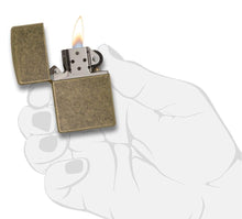 Load image into Gallery viewer, Zippo Lighter - Personalized Custom Message Engrave on Brass Windproof Lighter Antique Brass 201FB