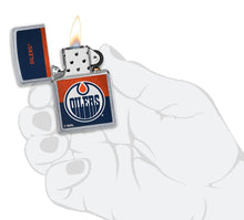 Load image into Gallery viewer, Zippo Lighter - Personalized Customize Message Engrave on Backside for Edmonton Oilers NHL Team 48039