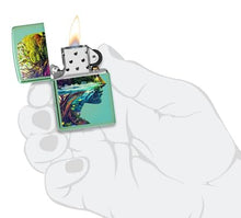 Load image into Gallery viewer, Zippo Lighter - Custom Engraved with Your Message for One with Nature Design High Polish Green Pocket Lighter 46233