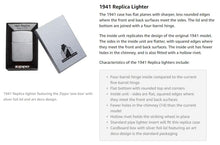 Load image into Gallery viewer, Zippo Lighter - Personalized Message Engraved Customized 1941 Replica Original Windproof Lighter 1941 Brush Brass 1941B