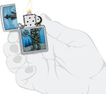 Load image into Gallery viewer, Zippo Lighter - Customized Message on Castle Troll Street Chrome Pocket 46246