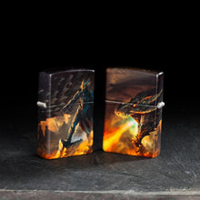 Load image into Gallery viewer, Zippo Lighter - Customized Message on Knight and Dragon 540 Matte Pocket 46284