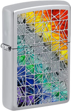 Load image into Gallery viewer, Zippo Fusion Pattern Design High Polish Chrome Pocket Lighter

