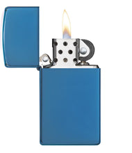 Load image into Gallery viewer, Zippo Lighter - Personalized Customize Message Engrave on Slim Size Windproof Lighter (Sapphire #20494)
