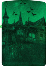 Load image into Gallery viewer, Zippo Lighter - Customized Message Haunted House - Glow-in-The-Dark Green 48922
