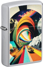 Load image into Gallery viewer, Zippo Lighter - Customized Message on Trippy Travel Satin Chrome Pocket 46578
