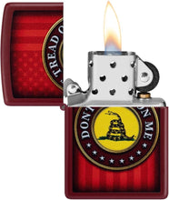 Load image into Gallery viewer, Zippo Lighter - Customized Message on Don't Tread on Me® Merlot Pocket 46419
