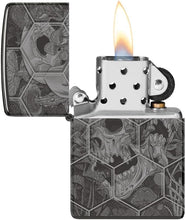 Load image into Gallery viewer, Zippo - Customized Message on Mushroom Skulls High Polish Black Pocket 46425

