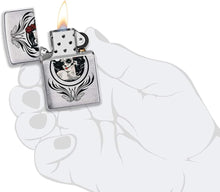 Load image into Gallery viewer, Zippo Day of The Dead Girl Design Brushed Chrome Pocket Lighter, One Size
