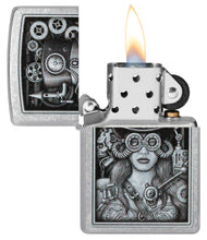Load image into Gallery viewer, Zippo Lighter - Personalized Custom Message Engraved on Backside for Special Designs Windproof Lighter (Steampunk Girl 48387)
