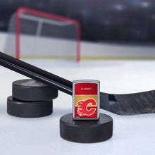 Load image into Gallery viewer, Zippo Lighter - Personalized Customize Message Engrave on Backside for Calgary Flames NHL Team 48032
