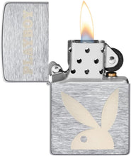 Load image into Gallery viewer, Zippo Playboy Rabbit Head Brushed Chrome Pocket Lighter
