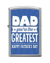 Load image into Gallery viewer, Zippo Lighter- Personalized Engrave Happy Fathers Day Brushed Chrome #Z5419
