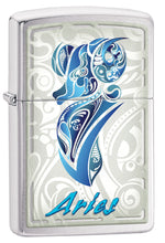 Load image into Gallery viewer, Zippo Lighter - Personalized Custom Message Engraved Windproof Astrological Sign Zodiac Lighter Brushed Chrome
