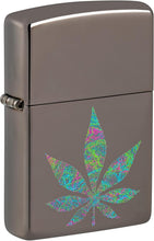 Load image into Gallery viewer, Zippo Funky Cannabis Design Black Ice Pocket Lighter
