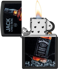 Load image into Gallery viewer, Zippo Jack Daniel's Jack Lives Here Black Matte Pocket Lighter
