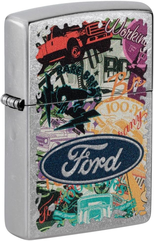 Zippo Lighter - Personalized Customize Message Engrave on Backside for Ford Design Zippo Lighter (Fords Motor Icons 48755)