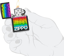 Load image into Gallery viewer, Zippo Lighter - Customized Message on Techno Black Matte Pocket Lighter 46234

