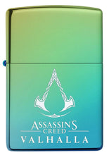 Load image into Gallery viewer, Zippo Lighter - Personalized Message Engraved on Backside for Assassin's Creed Windproof Zippo Lighter (Assassin's Creed Valhalla High Polish Teal 49530)
