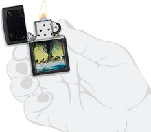 Load image into Gallery viewer, Zippo Frank Frazetta Tree Design Black Matte Pocket Lighter
