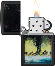 Load image into Gallery viewer, Zippo Frank Frazetta Tree Design Black Matte Pocket Lighter
