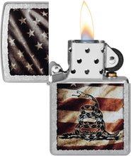 Load image into Gallery viewer, Zippo - Customized Message on Don&#39;t Tread on Me® Street Chrome Pocket 46417
