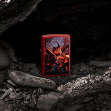 Load image into Gallery viewer, Zippo - Customized Message on Anne Stokes Fire Dragon Red Matte Pocket 46690
