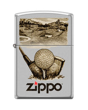 Load image into Gallery viewer, Zippo Lighter-Golf Sketch Retro Satin Chrome Windproof Lighter #Z5403
