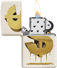 Load image into Gallery viewer, Zippo Drippy Dollar Design Mercury Glass Pocket Lighter
