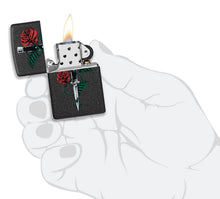 Load image into Gallery viewer, Zippo Lighter- Personalized Blossoms Flower Power Rose and Dagger Tattoo 49778
