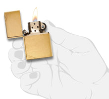 Load image into Gallery viewer, Zippo Lighter - Personalized Custom Message Engrave on Brass Windproof Lighter Vintage w/Slashes 240

