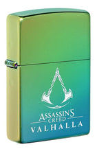 Load image into Gallery viewer, Zippo Lighter - Personalized Message Engraved on Backside for Assassin's Creed Windproof Zippo Lighter (Assassin's Creed Valhalla High Polish Teal 49530)
