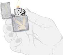 Load image into Gallery viewer, Zippo Playboy Rabbit Head Brushed Chrome Pocket Lighter
