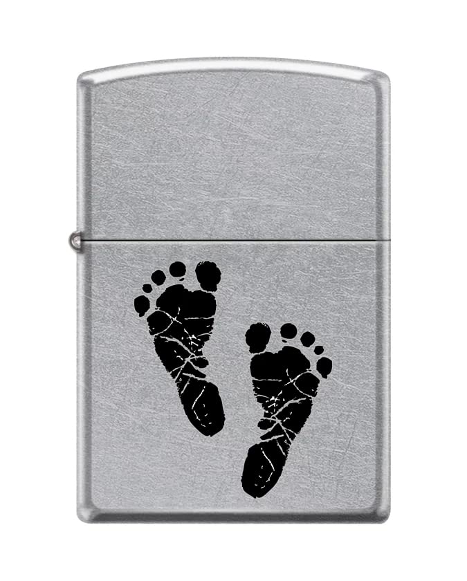 Zippo Lighter - Personalized Custom Message Engraved on Backside for Special Designs Windproof Lighter (Baby Feet Z5366)