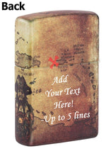 Load image into Gallery viewer, Zippo Lighter - Personalized Custom Message Engraved on Backside Pirate Ship Design 540 Color #49355
