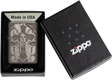 Load image into Gallery viewer, Zippo Day of The Dead Skull Cross Design Black Ice Pocket Lighter
