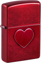 Load image into Gallery viewer, Zippo Lighter - Customized Message on Stamped Heart Candy Apple Pocket 46588
