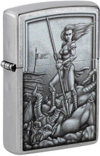 Load image into Gallery viewer, Zippo Medieval Woman Warrior Street Chrome Pocket Lighter
