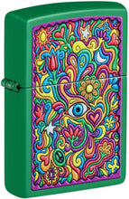 Load image into Gallery viewer, Zippo Lighter - Customized Message Trippy Psychedelic - Grass Green Matte 48957
