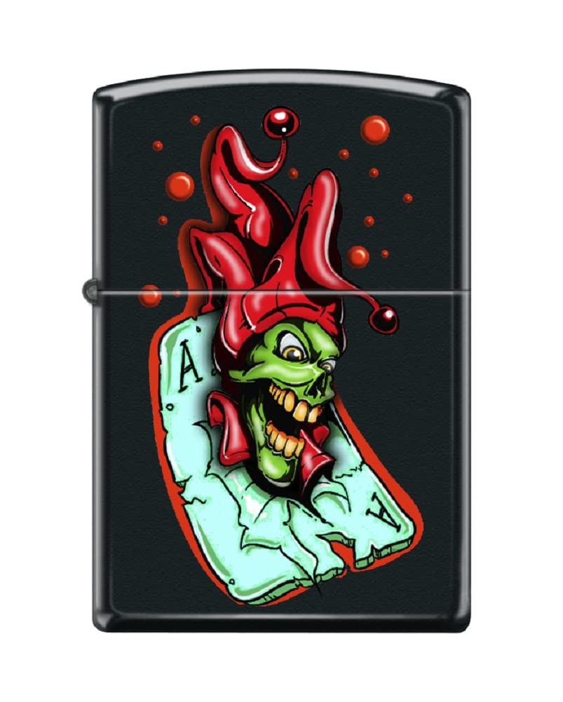 Personalized Custom Message Engraved on Back Ace of Spades Zippo Windproof Lighter (Tattoo Joker #Z6016)