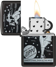 Load image into Gallery viewer, Zippo Windy Design High Polish Black Pocket Lighter

