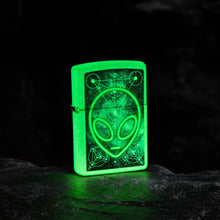 Load image into Gallery viewer, Zippo - Customized Message on Glowing Alien Glow in The Dark Pocket 46288
