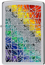 Load image into Gallery viewer, Zippo Fusion Pattern Design High Polish Chrome Pocket Lighter
