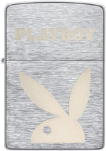 Load image into Gallery viewer, Zippo Playboy Rabbit Head Brushed Chrome Pocket Lighter
