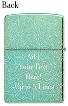 Load image into Gallery viewer, Zippo - Customized Message on Atomic Leaf , Photo 360 - High Polish Green 46294
