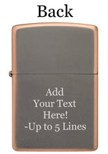 Load image into Gallery viewer, Zippo Lighter - Personalized Custom Message Engrave on Classic with Zippo Logo Windproof Lighter
