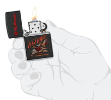 Load image into Gallery viewer, Zippo Lighter - Custom Engraved with Your Message for Old Milwaukee Duck Hunt Design Black Matte Pocket Lighter 46307
