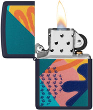 Load image into Gallery viewer, Zippo Retro Pattern Design Navy Matte Pocket Lighter
