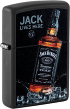 Load image into Gallery viewer, Zippo Jack Daniel's Jack Lives Here Black Matte Pocket Lighter
