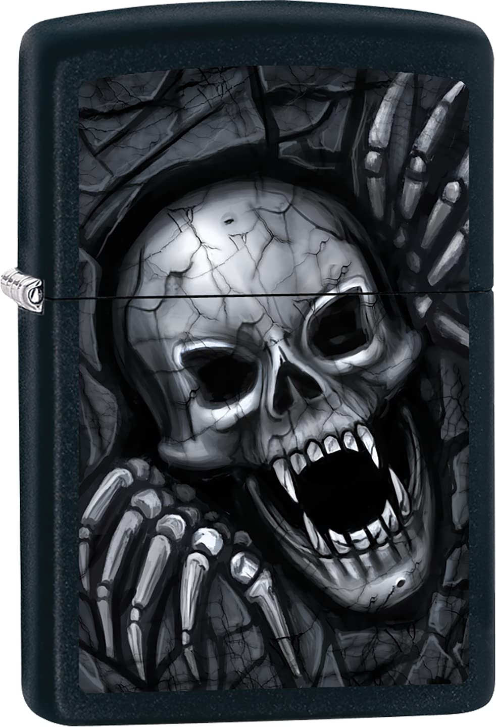 Zippo Lighter - Vampire Skull Clawing Out Black Matte Windproof Lighter #Z561